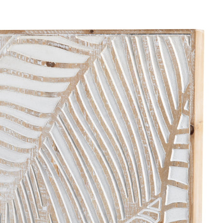 Wood Palms Natural/White Wall Art by Crestview at Eve Furniture