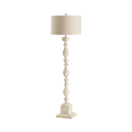 Wood Post White Floor Lamp by Crestview at Eve Furniture