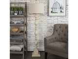 Wood Post White Floor Lamp by Crestview at Eve Furniture