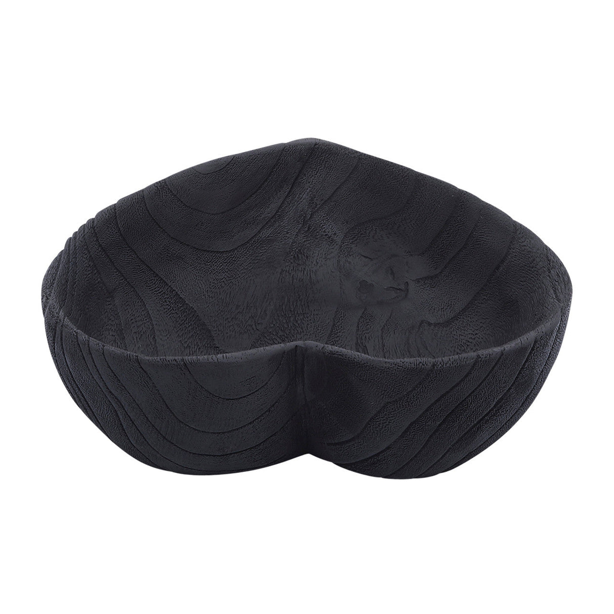 Wood, S/2 9/10" Heart Bowls, Black