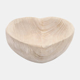 Wood, S/2 9/10" Heart Bowls, Natural