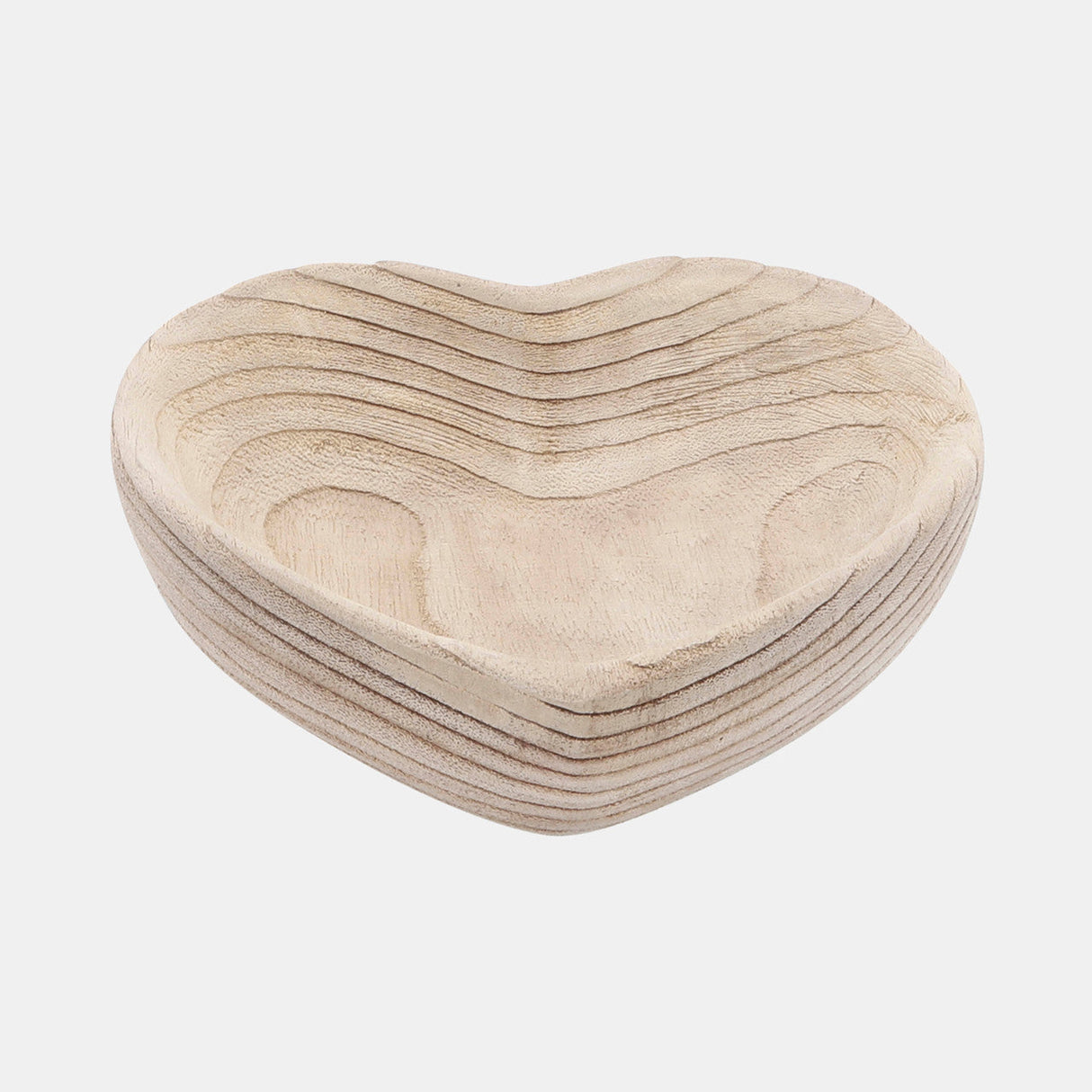 Wood, S/2 9/10" Heart Bowls, Natural