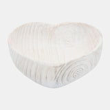 Wood, S/2 9/10" Heart Bowls, White