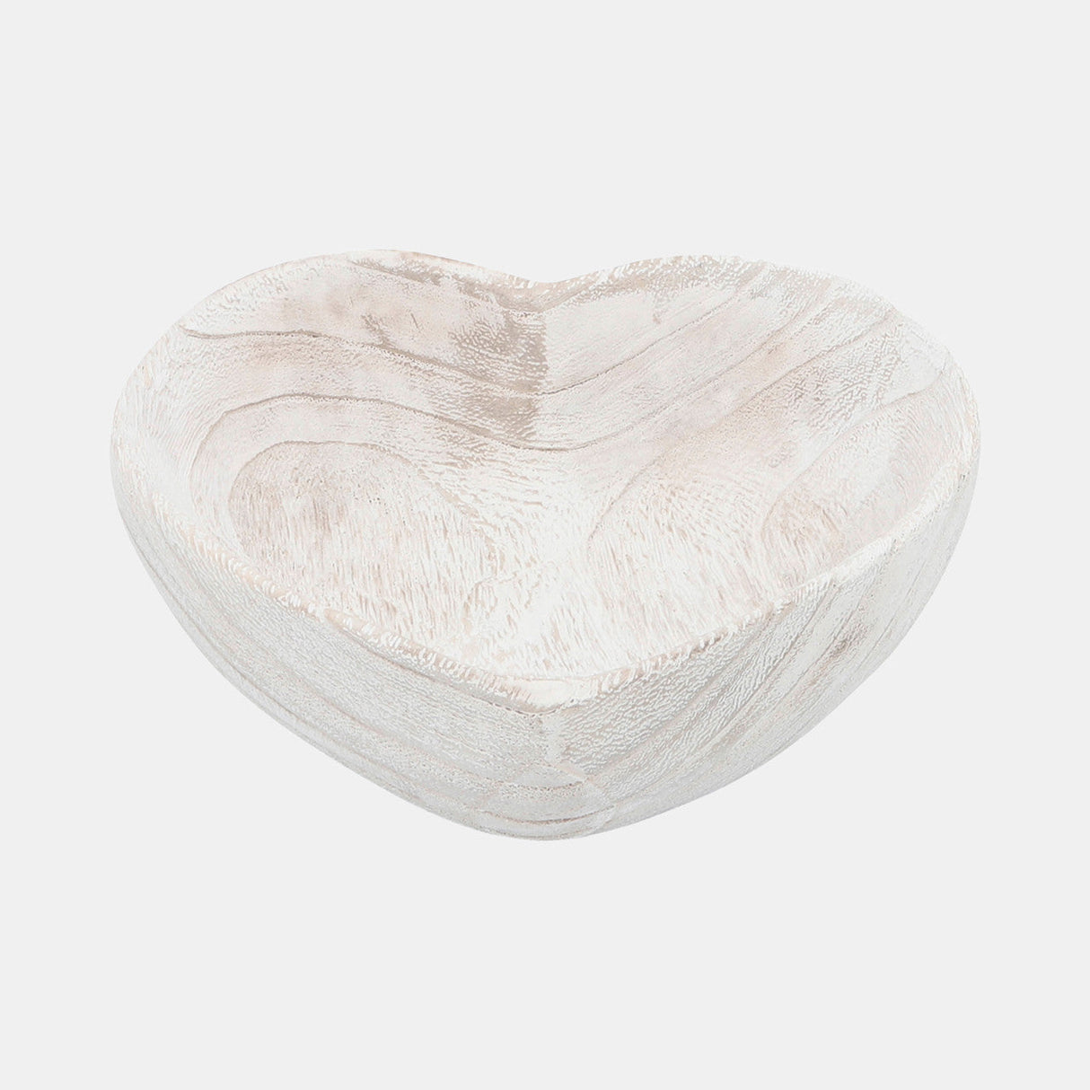 Wood, S/2 9/10" Heart Bowls, White