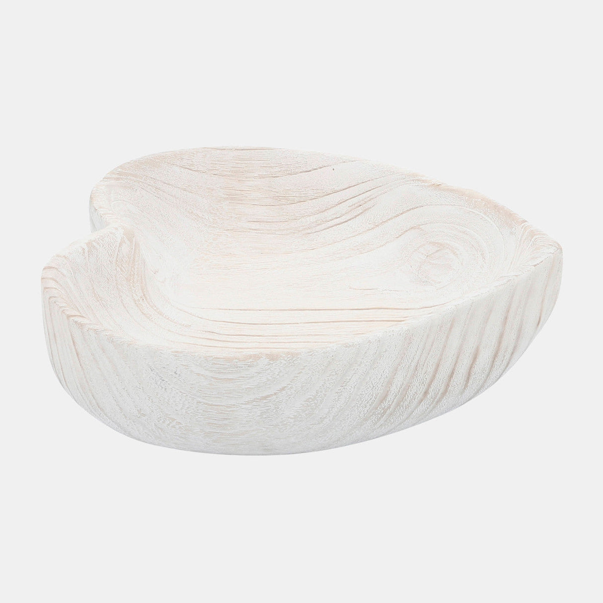 Wood, S/2 9/10" Heart Bowls, White