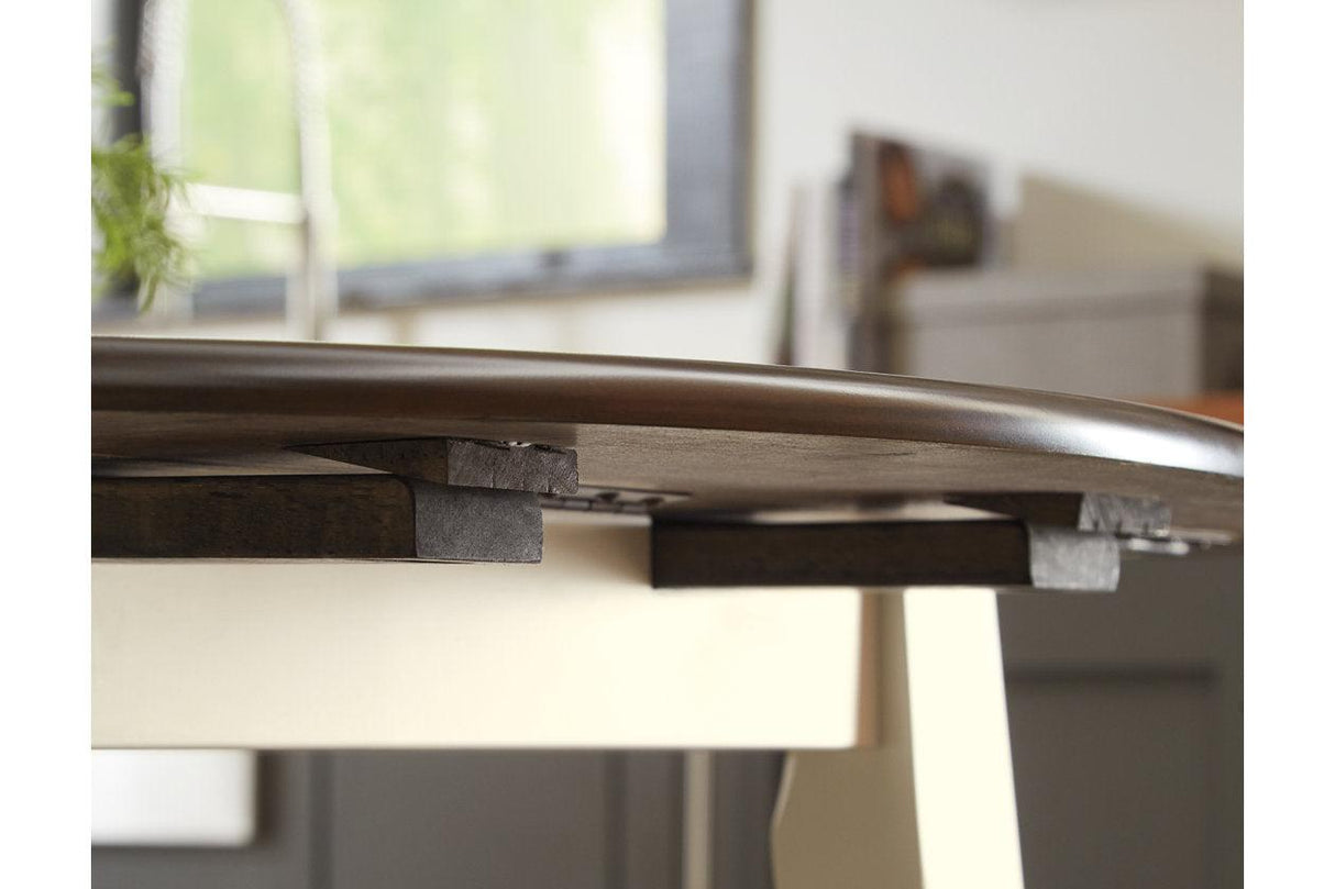 Woodanville Cream/Brown Dining Drop Leaf Table by Ashley at Eve Furniture