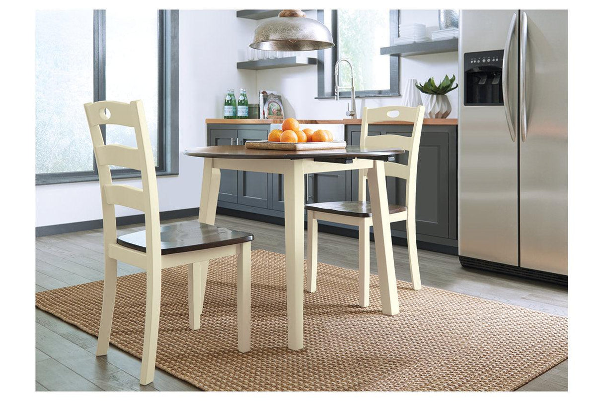 Woodanville Cream/Brown Dining Drop Leaf Table by Ashley at Eve Furniture