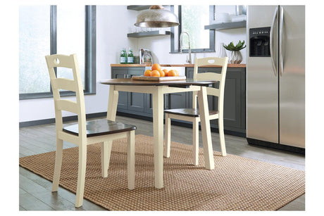 Woodanville Cream/Brown Dining Drop Leaf Table by Ashley at Eve Furniture