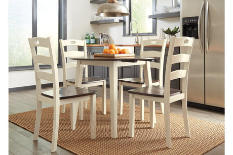 Woodanville Cream/Brown Dining Drop Leaf Table by Ashley at Eve Furniture