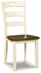 Woodanville Cream/Brown Dining Table and 2 Chairs by Ashley at Eve Furniture