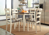 Woodanville Cream/Brown Dining Table with 4 Chairs by Ashley at Eve Furniture