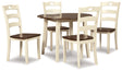 Woodanville Cream/Brown Dining Table with 4 Chairs by Ashley at Eve Furniture