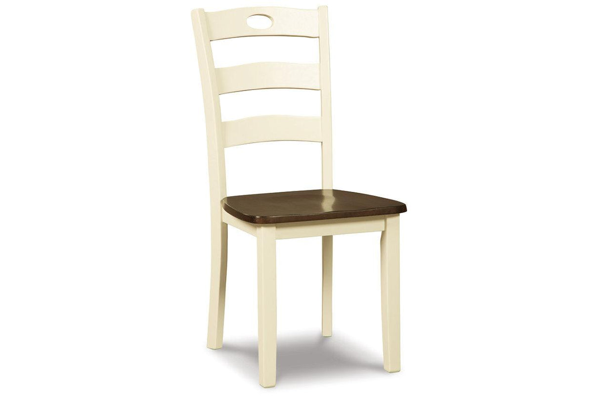 Woodanville Cream/Brown Dining Chair, Set of 2 by Ashley at Eve Furniture