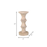 Wooden 11" Antique Style Candle Holder