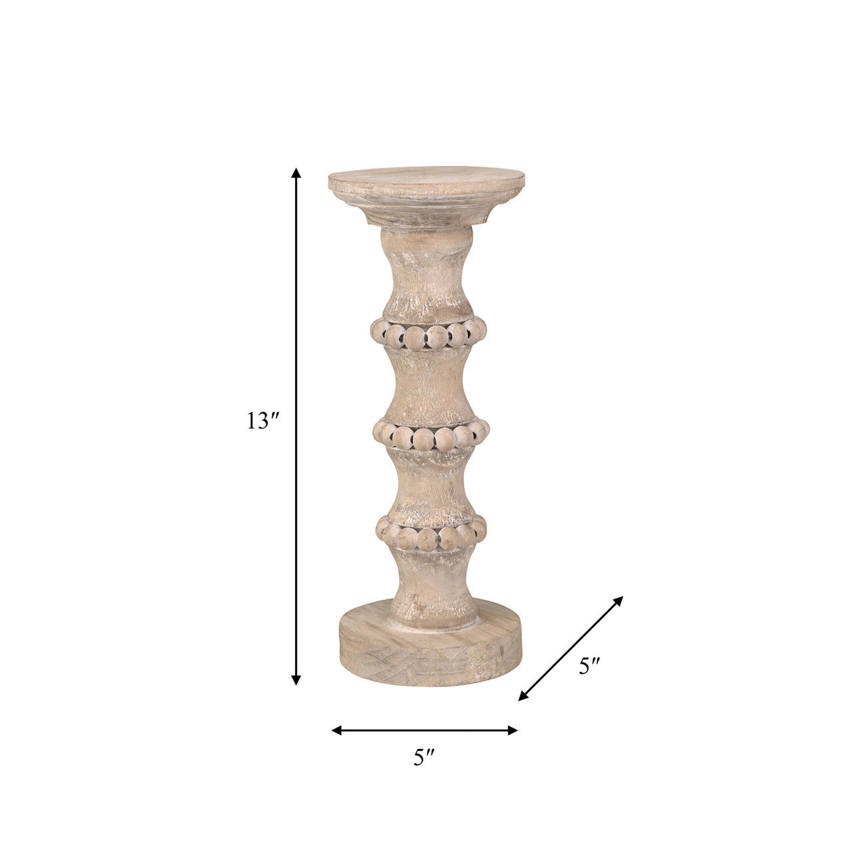 Wooden 13" Antique Style Candle Holder