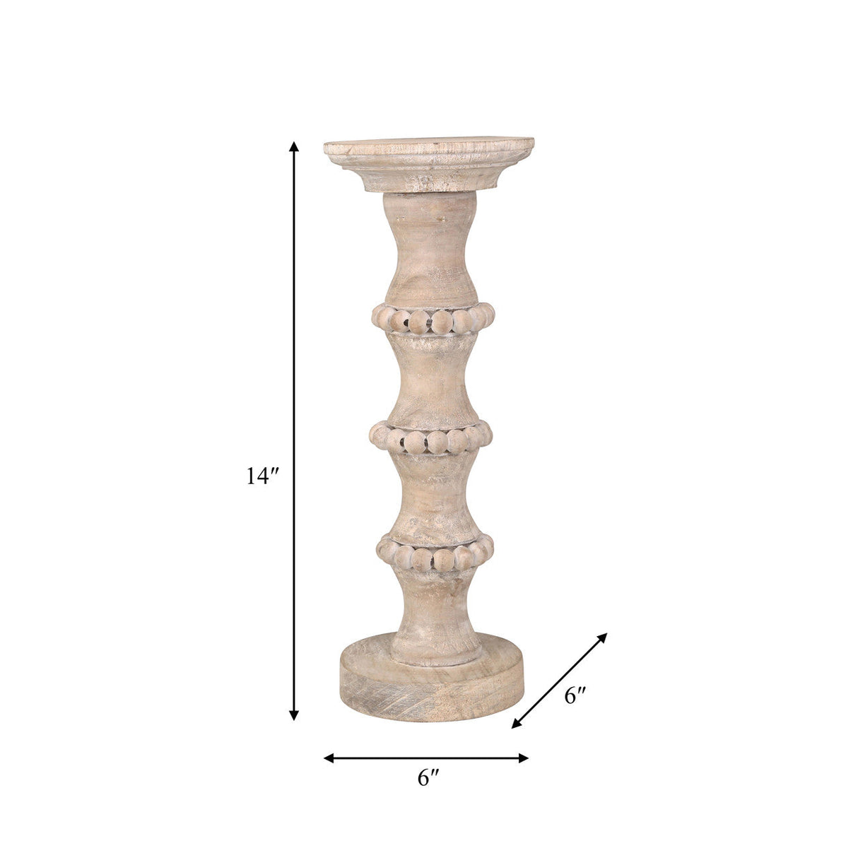 Wooden 14" Antique Style Candle Holder