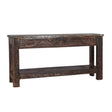 Wooden Console Table With Carved Detailing and Bottom Shelf by Home Trends & Design at Eve Furniture