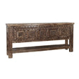 Wooden Door Console Table With Carved Detailing and Bottom Shelf by Home Trends & Design at Eve Furniture