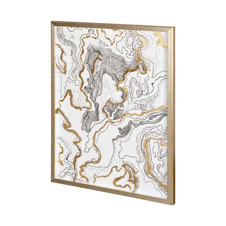 Wooden Wave I by Mercana Studio a Hand Embellished Textured Framed Art Print Matted under Glass by Mercana at Eve Furniture
