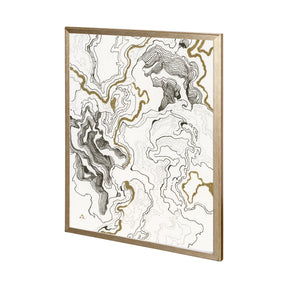 Wooden Wave II by Mercana Studio a Hand Embellished Textured Framed Art Print Matted under Glass by Mercana at Eve Furniture