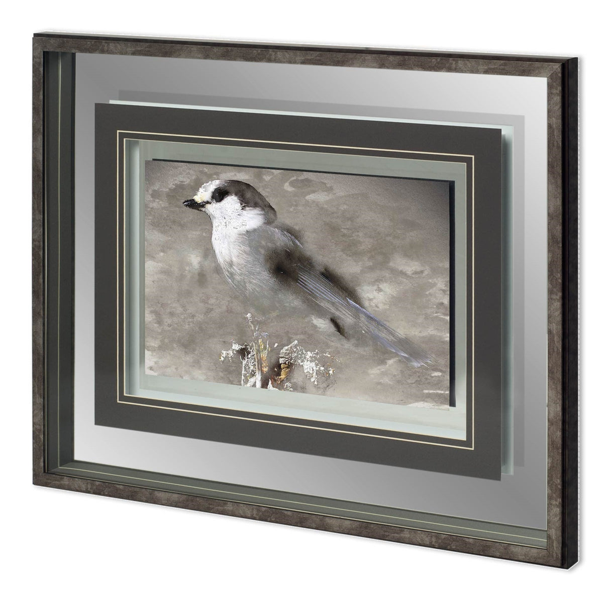 Woodland Animal Bird by Stephan Fontaine Hand Embellished Framed Art Print Matted under Glass by Mercana at Eve Furniture