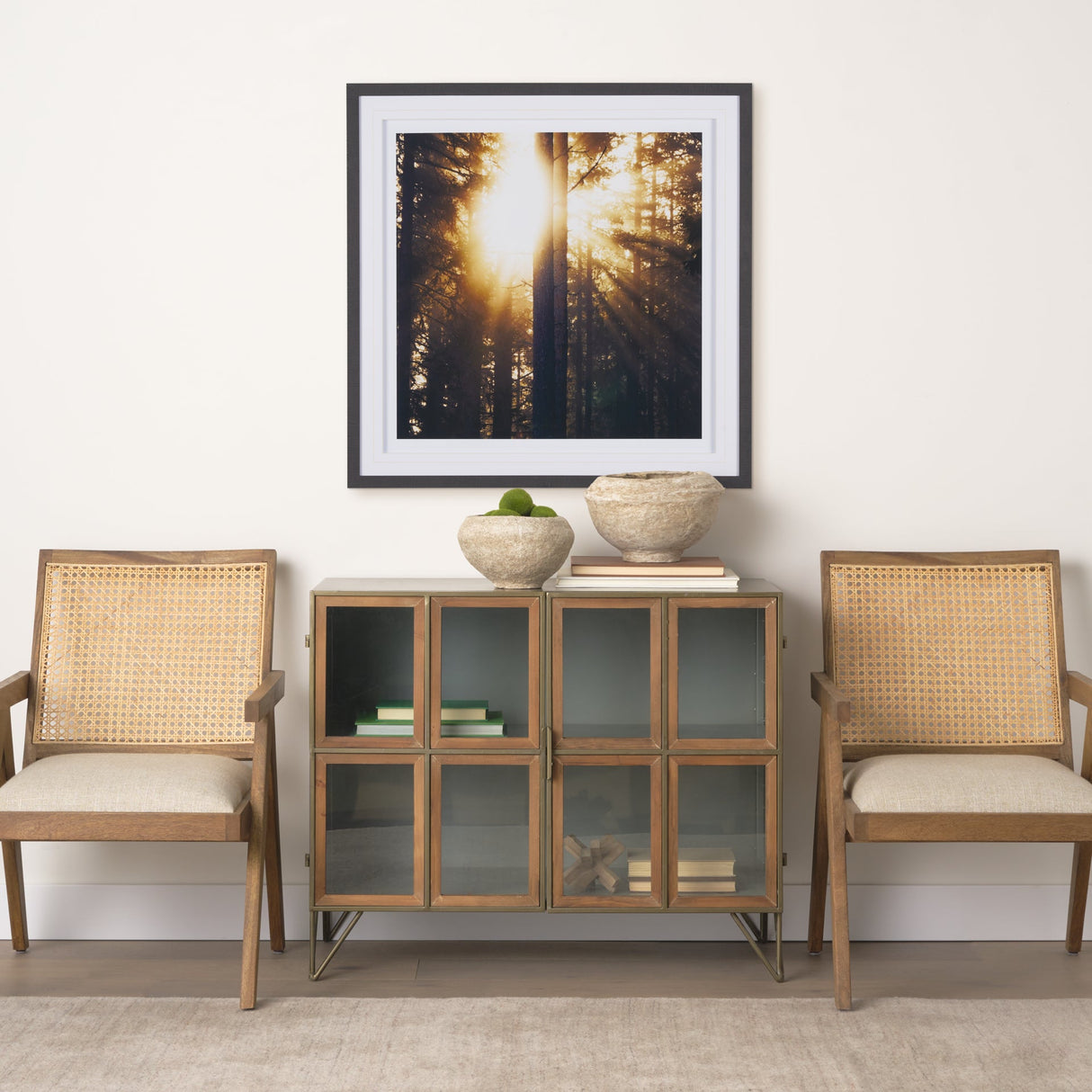 Woodland Glow by Andreas Stridsberg a Hand Embelished Textured Framed Art Photo Matted under Glass by Mercana at Eve Furniture