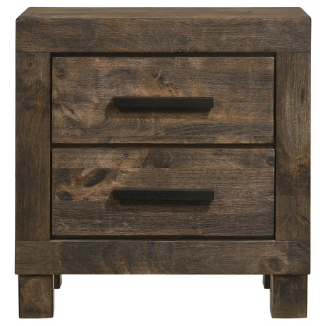 Woodmont 2-Drawer Nightstand Rustic Golden Brown