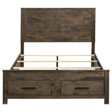 Woodmont Eastern King Storage Bed Rustic Golden Brown