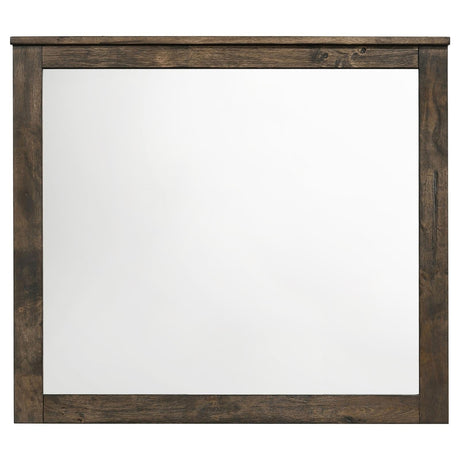 Woodmont Rustic Golden Brown Rectangle Mirror