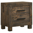 Woodmont Rustic Golden Brown 2-Drawer Nightstand by Coaster at Eve Furniture