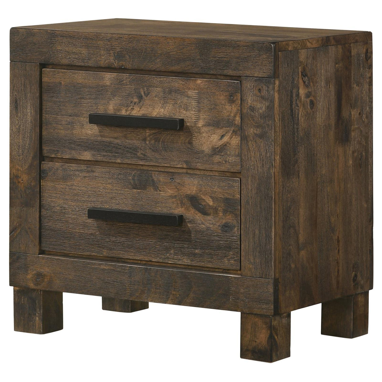 Woodmont Rustic Golden Brown 2-Drawer Nightstand by Coaster at Eve Furniture