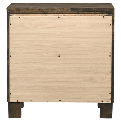 Woodmont Rustic Golden Brown 2-Drawer Nightstand by Coaster at Eve Furniture