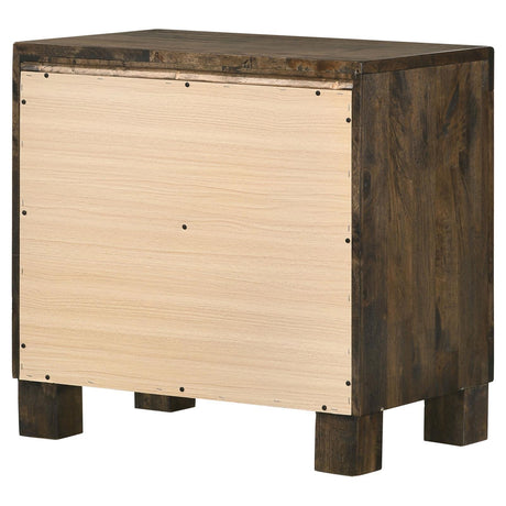 Woodmont Rustic Golden Brown 2-Drawer Nightstand by Coaster at Eve Furniture