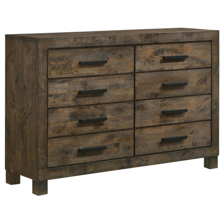 Woodmont Rustic Golden Brown 4-Piece Queen Platform Bedroom Set by Coaster at Eve Furniture