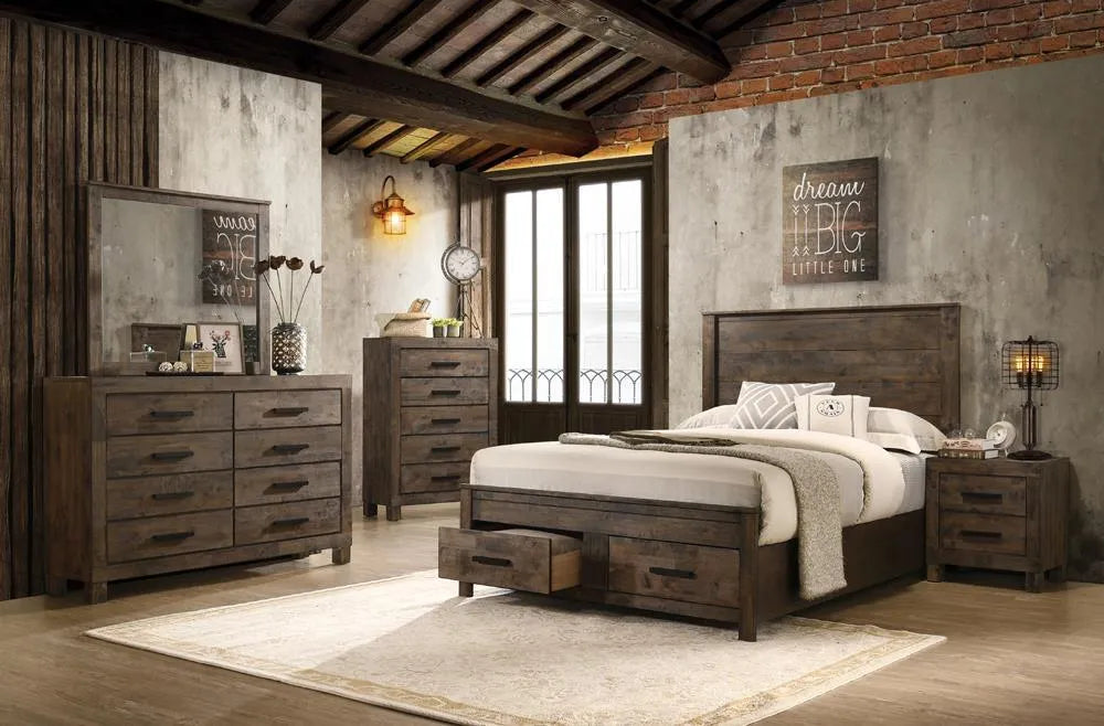 Woodmont Rustic Golden Brown 5-Drawer Chest by Coaster at Eve Furniture