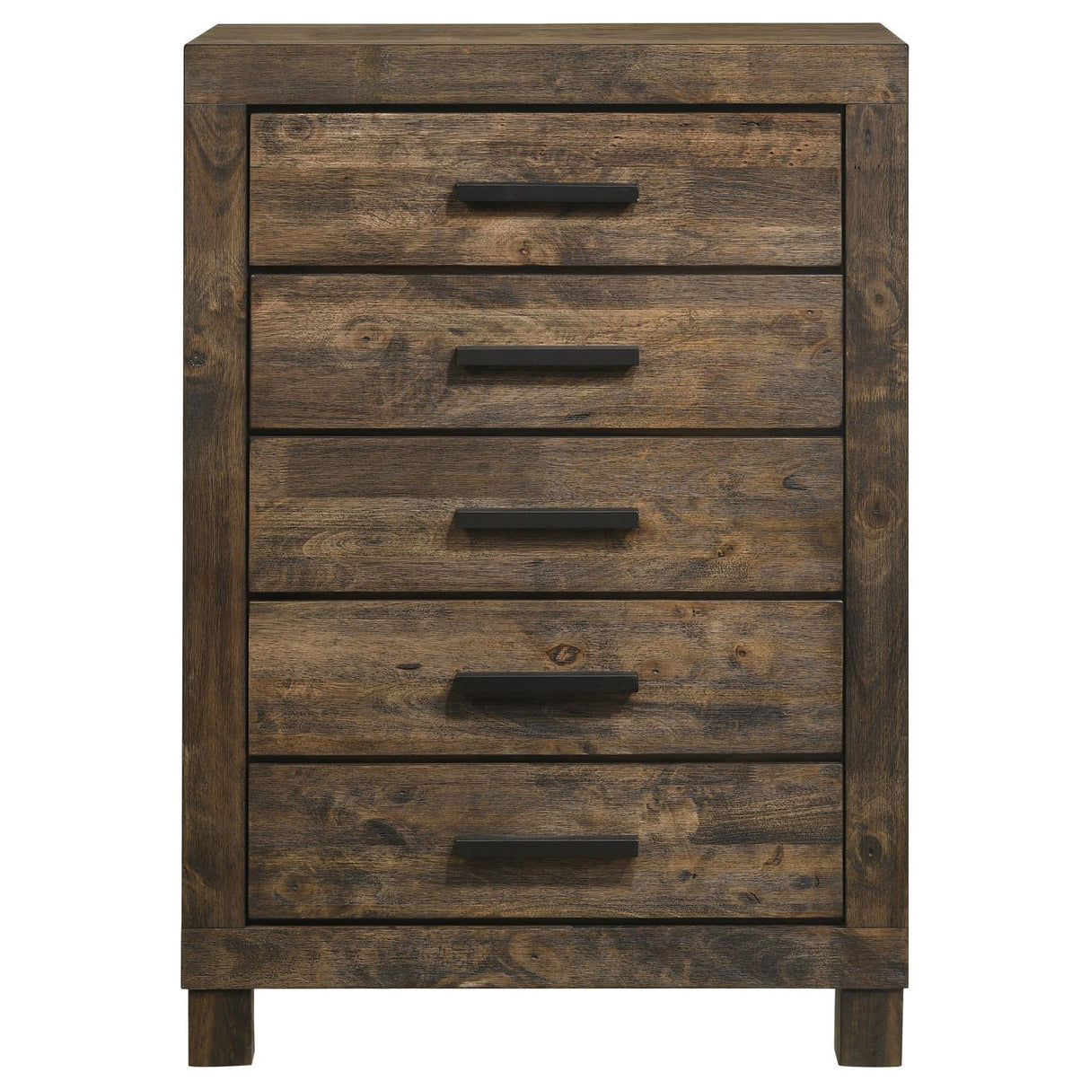 Woodmont Rustic Golden Brown 5-Drawer Chest by Coaster at Eve Furniture