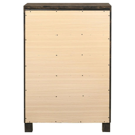 Woodmont Rustic Golden Brown 5-Drawer Chest by Coaster at Eve Furniture