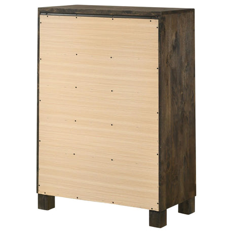 Woodmont Rustic Golden Brown 5-Drawer Chest by Coaster at Eve Furniture