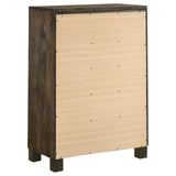 Woodmont Rustic Golden Brown 5-Drawer Chest by Coaster at Eve Furniture