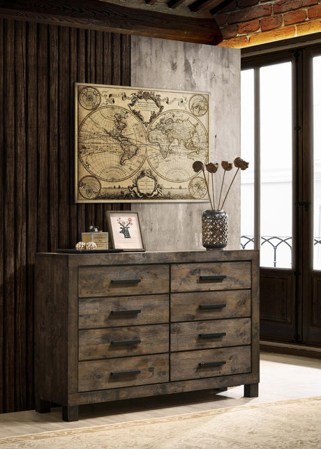 Woodmont Rustic Golden Brown 8-Drawer Dresser by Coaster at Eve Furniture