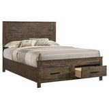 Woodmont Rustic Golden Brown Eastern King Storage Bed by Coaster at Eve Furniture
