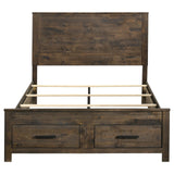 Woodmont Rustic Golden Brown Eastern King Storage Bed by Coaster at Eve Furniture