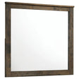 Woodmont Rustic Golden Brown Rectangle Mirror by Coaster at Eve Furniture