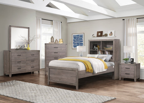 Woodrow Brownish Gray Twin Platform Bed by Homelegance at Eve Furniture