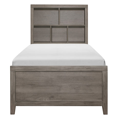 Woodrow Brownish Gray Twin Platform Bed by Homelegance at Eve Furniture