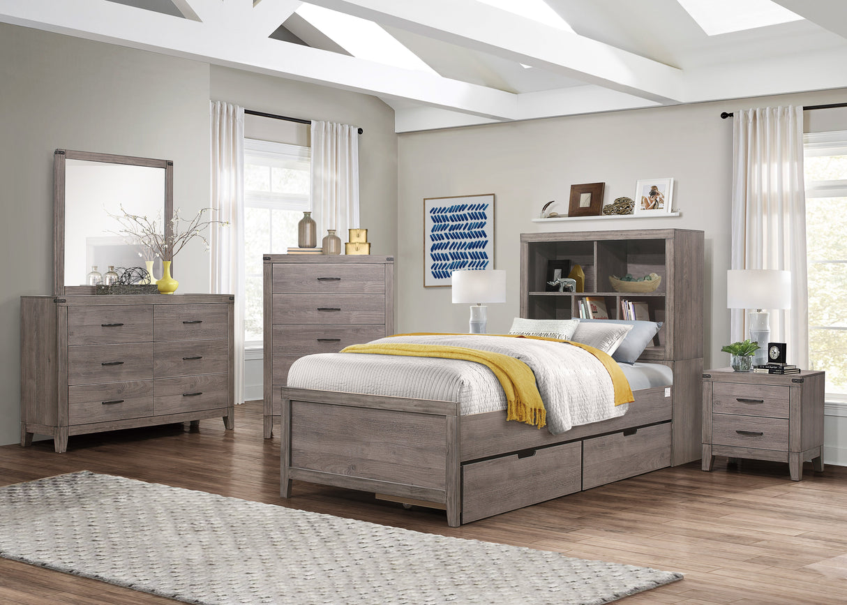 Woodrow Brownish Gray Twin Platform Bed by Homelegance at Eve Furniture