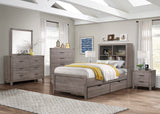 Woodrow Brownish Gray Twin Platform Bed by Homelegance at Eve Furniture