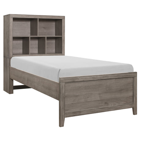 Woodrow Brownish Gray Twin Platform Bed by Homelegance at Eve Furniture