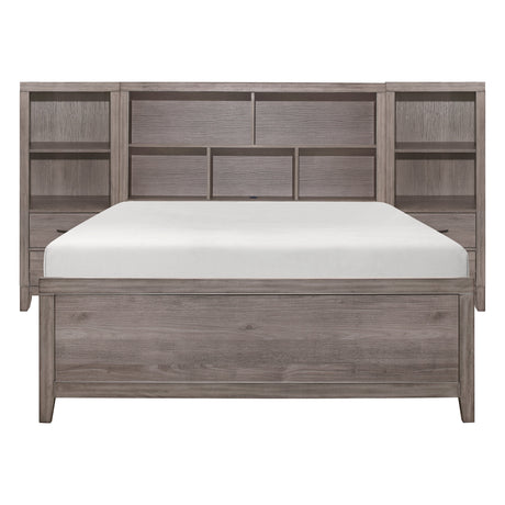 Woodrow Brownish Gray Youth Wall Bed with Toy Boxes by Homelegance at Eve Furniture