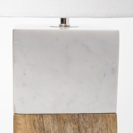 Woodrow Light Brown Wood w/ White Accent Table Lamp by Mercana at Eve Furniture
